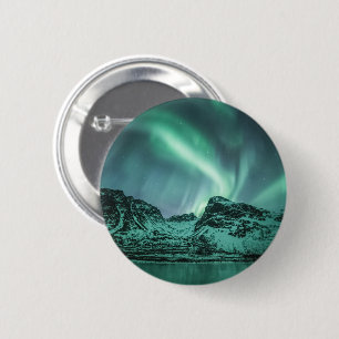 Chapa Redonda De 5 Cm Foto de la Naturaleza de la Aurora Boreal