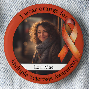 Chapa Redonda De 5 Cm Foto de Lleva Naranja para la Conciencia de la Esc