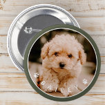 Chapa Redonda De 5 Cm Foto de Mascota de la familia de Cute Paws moderno<br><div class="desc">Este diseño sencillo y clásico está compuesto por una tipografía sans serif y añada una foto personalizado de su mascota.</div>