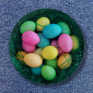 Chapa Redonda De 5 Cm Foto de Nido de Huevos de Pascua
