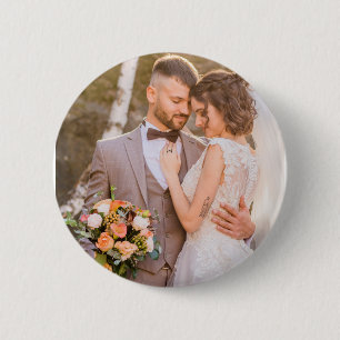 Chapa Redonda De 5 Cm Foto de pareja personalizada y hecha a medida