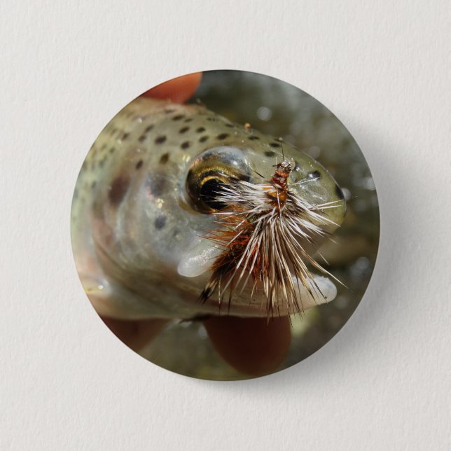 Chapa Redonda De 5 Cm Foto de Rainbow Trout (Anverso)