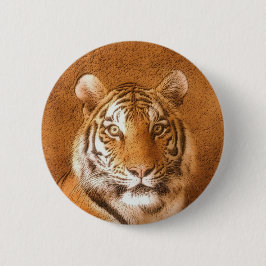 Chapa Redonda De 5 Cm Foto de retrato de tigres