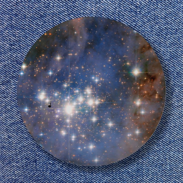Chapa Redonda De 5 Cm Foto espacial de Trumpler 14 (Space Photo Blue Image)