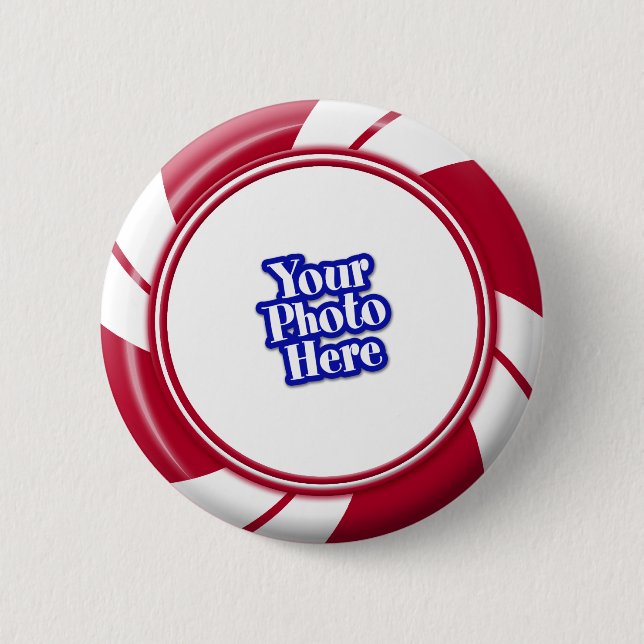 Chapa Redonda De 5 Cm Foto Peppermint Swirl Stripe Candy (Anverso)