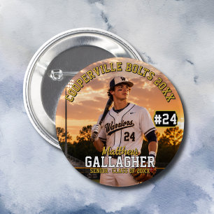 Chapa Redonda De 5 Cm Foto personalizada de jugador de béisbol