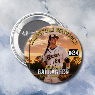 Chapa Redonda De 5 Cm Foto personalizada de jugador de béisbol