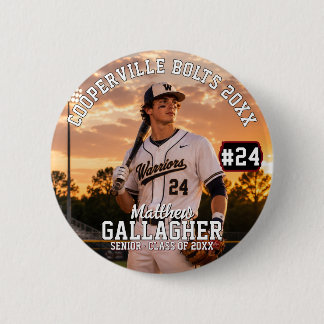 Chapa Redonda De 5 Cm Foto personalizada de jugador de béisbol