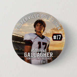 Chapa Redonda De 5 Cm Foto personalizada de jugador de fútbol