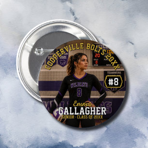 Chapa Redonda De 5 Cm Foto personalizada de jugador de voleibol