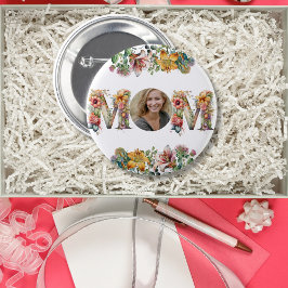 Chapa Redonda De 5 Cm Foto personalizada de la flor del Día de la Madre 