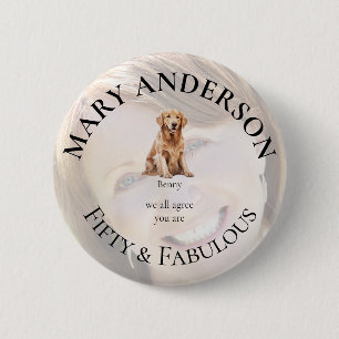 Chapa Redonda De 5 Cm Foto Personalizada Mascota Cincuenta & Fabuloso