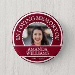 Chapa Redonda De 5 Cm Foto personalizada Monumento moderno a Borgoña<br><div class="desc">Crea tu propio botón de foto personalizada Memorial moderno en Borgoña, la manera perfecta de conmemorar la memoria de tus seres queridos. Este hermoso botón presenta un diseño contemporáneo con un rico fondo rojo burdeos oscuro que le dará un toque de elegancia a cualquier foto de su elección. Puedes elegir...</div>