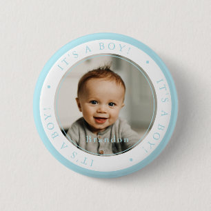 Chapa Redonda De 5 Cm Foto personalizada nacimiento niño ocasión simple