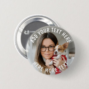 Chapa Redonda De 5 Cm Foto personalizada y texto o nombre