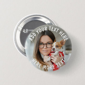 Chapa Redonda De 5 Cm Foto personalizada y texto o nombre