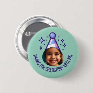 Chapa Redonda De 5 Cm Foto personalizado Cumpleaños Gracias Gorra Fiesta