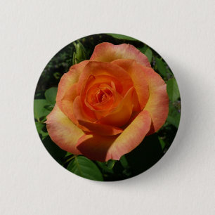 Chapa Redonda De 5 Cm Fotografía de Peach Rosa Naranja Floral