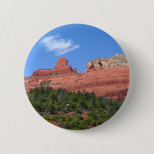 Chapa Redonda De 5 Cm Fotografía de Steamboat Rock en Sedona Arizona