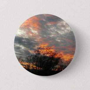 Chapa Redonda De 5 Cm Fotografía del paisaje natural del atardecer de in