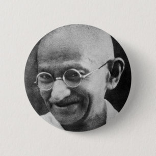 Chapa Redonda De 5 Cm Fotografía del retrato de Mahatma Gandhi