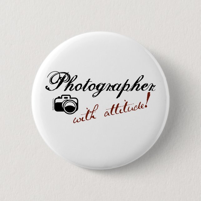 Chapa Redonda De 5 Cm Fotógrafo con actitud (Anverso)