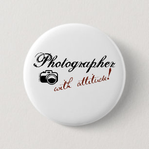 Chapa Redonda De 5 Cm Fotógrafo con actitud