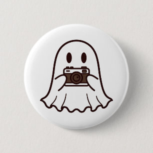 Chapa Redonda De 5 Cm Fotógrafo fantasma de Halloween lindo