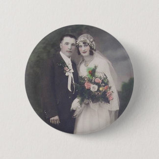 Chapa Redonda De 5 Cm Fotos antiguas de novias románticas y de Groom