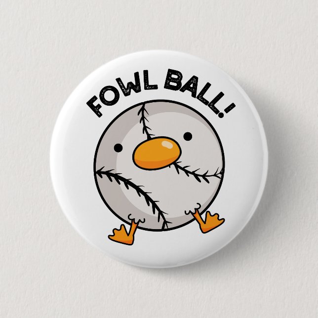 Chapa Redonda De 5 Cm Fowball Funny Sports Pun (Anverso)