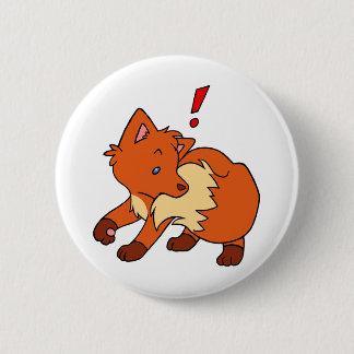 Chapa Redonda De 5 Cm Fox asustado