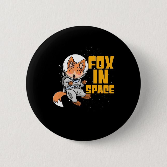 Chapa Redonda De 5 Cm Fox en el espacio (Anverso)