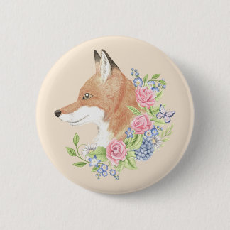 Chapa Redonda De 5 Cm Fox floral