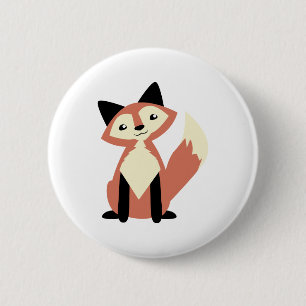 Chapa Redonda De 5 Cm Fox lindo de la Cabeza-inclinación