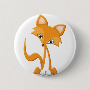 Chapa Redonda De 5 Cm Fox lindo del dibujo animado