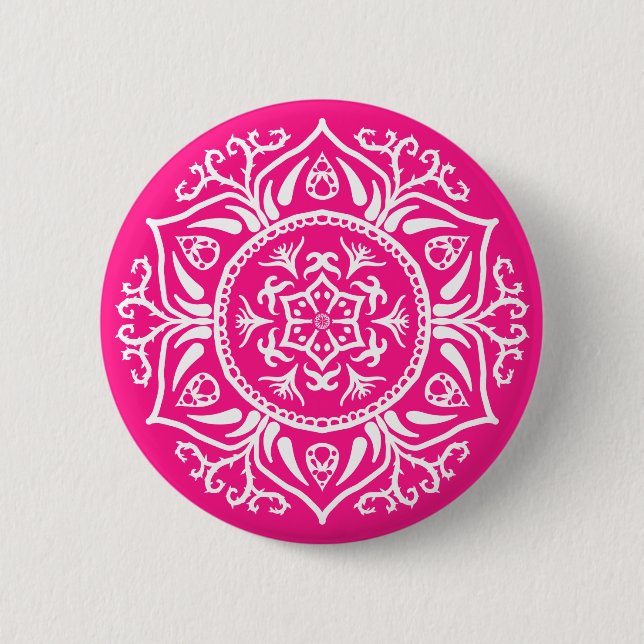Chapa Redonda De 5 Cm Foxglove Mandala (Anverso)