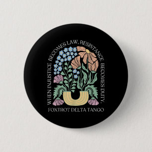 Chapa Redonda De 5 Cm Foxtrots Delta Tangos Funny Flower Boho