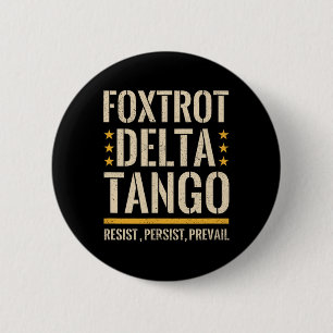 Chapa Redonda De 5 Cm Foxtrots Deltas Tangos resisten el parque Camoufla