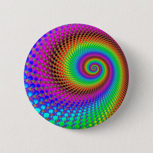 Chapa Redonda De 5 Cm Fractal espiral abstracta (Anverso)