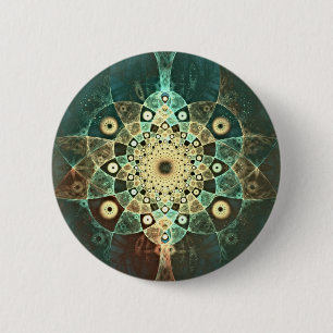 Chapa Redonda De 5 Cm Fractal grunge