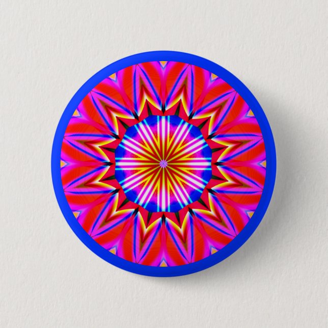 Chapa Redonda De 5 Cm Fractal Mandala (Anverso)