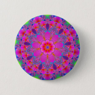 Chapa Redonda De 5 Cm Fractal Mandala