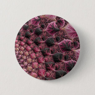Chapa Redonda De 5 Cm Fractal rosa