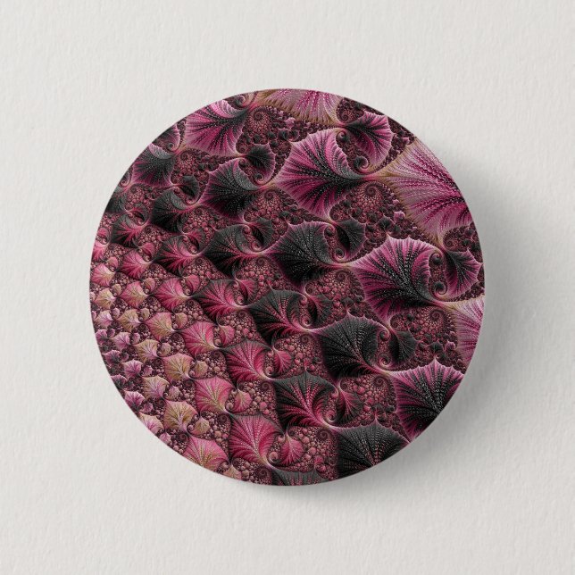 Chapa Redonda De 5 Cm Fractal rosa (Anverso)