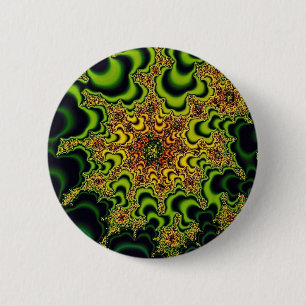 Chapa Redonda De 5 Cm Fractal verde