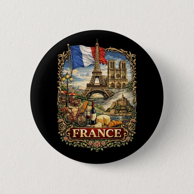 Chapa Redonda De 5 Cm Francia (Anverso)