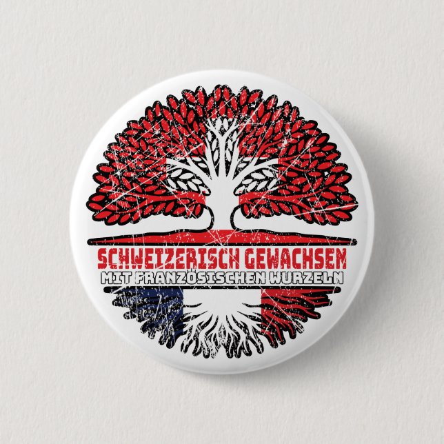Chapa Redonda De 5 Cm Frankreich Französch Schweizer Schweiz Baum (Anverso)