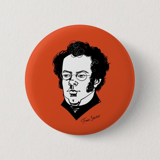 Chapa Redonda De 5 Cm Franz Schubert (Anverso)