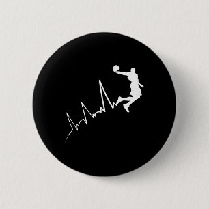 Chapa Redonda De 5 Cm Frecuencia Ekg Del Jugador Bysketbyll Heartbeat Du