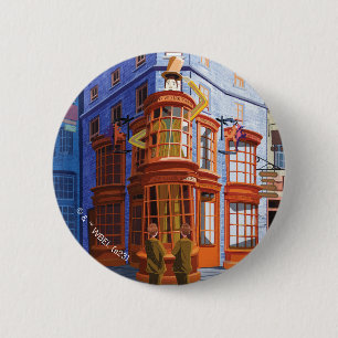 Chapa Redonda De 5 Cm Fred y George en el asistente de Weasley Wheezes